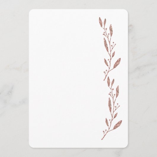 Roze Goud Folie Effect Trouwmenu Bloem Menu (Achterkant)