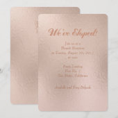 Roze Goud Folie-effect We Zijn Gevlucht Aankondigi Kaart (Voorkant / Achterkant)