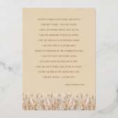 Roze Goud Folie Foto Rouwkaart met Gedicht Folie Feestdagenkaart (Achterkant)