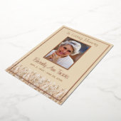 Roze Goud Folie Foto Rouwkaart met Gedicht Folie Feestdagenkaart (Gedraaid)