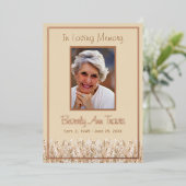 Roze Goud Folie Foto Rouwkaart met Gedicht Folie Feestdagenkaart (Staand Voorkant)