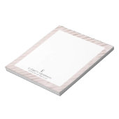 Roze Goud Folie Glitter Monogram Aangepaste Meisje Notitieblok (Linkerzijde)