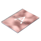 Roze Goud Folie Glitter Monogram Notitieboek (Linkerzijde)
