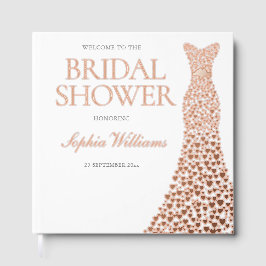 Roze Goud Folie Hart Jurk Bruidsbezoek Gastenboek