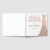 Roze Goud Folie Hart Jurk Bruidsbezoek Gastenboek (Volledig)