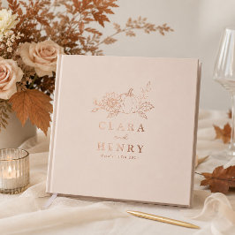 Roze Goud Folie Herfst Roest Trouwgastboek Gastenboek