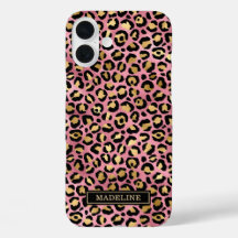 Roze Goud Folie Luipaardprint Monogram