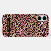 Roze Goud Folie Luipaardprint Monogram Case-Mate iPhone Case (Achterkant (horizontaal))
