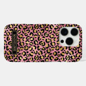 Roze Goud Folie Luipaardprint Monogram Case-Mate iPhone Case (Achterkant (horizontaal))