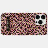 Roze Goud Folie Luipaardprint Monogram Case-Mate iPhone Case (Achterkant (horizontaal))