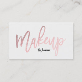 Roze Goud Folie Make-up Moderne Script Kwast Stree Visitekaartje
