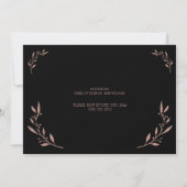 Roze Goud Folie Meisjes Avond Uitnodigingen Zwart (Achterkant)