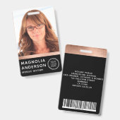 Roze Goud Folie Notarisfoto Barcode Logo Badge (Voor- en achterkant)