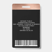 Roze Goud Folie Notarisfoto Barcode Logo Badge (Achterkant)