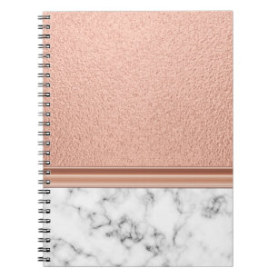 Roze Goud Folie op Marmer Notitieboek