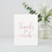 Roze Goud Folie Script Bedankt Hartelijk Dank Briefkaart (Staand voorkant)