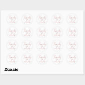 Roze Goud Folie Script Bedankt Hartelijk Dank Ronde Sticker (Vel)