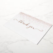 Roze Goud Folie Script Glitter Bedankkaart Folie Uitnodiging (Gedraaid)