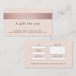 Roze Goud Folie Streep Op Blush Roze Cadeaukaarten Visitekaartje