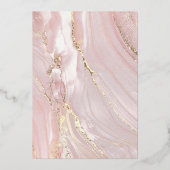 roze goud folie tekst Eerste Communie Folie Uitnodiging (Achterkant)