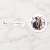 Roze Goud Folie Wilde Bloem Lente Monogram Bruilof Confetti (Voorkanten)