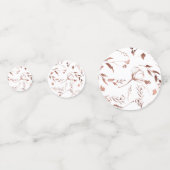 Roze Goud Folie Wilde Bloem Lente Monogram Bruilof Confetti (Achterkanten)