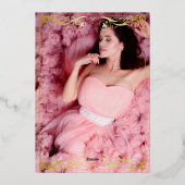 Roze Goud Folie Zoete 16 Elegante Verjaardag Folie Uitnodiging (Achterkant)