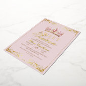 Roze Goud Folie Zoete 16 Elegante Verjaardag Folie Uitnodiging (Gedraaid)