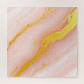 Roze Goud Geaderd Marmer Legpuzzel (Horizontaal)
