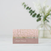 Roze Goud Gebarsten Verf Design Visitekaartje (Staand voorkant)