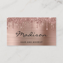 Roze Goud Geborsteld Metaal Glitter Drip Haar & Ma
