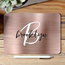Roze Goud Geborsteld Metaal Zwart Wit Monogram 