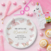 Roze Goud Geeft Me Vlinders Papieren Bordje (Feest)