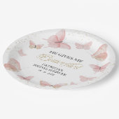 Roze Goud Geeft Me Vlinders Papieren Bordje (Gekanteld)