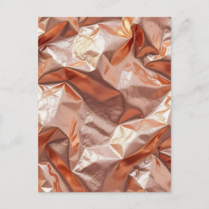Roze Goud Gekreukelde Metalen Folie Luxe Briefkaart