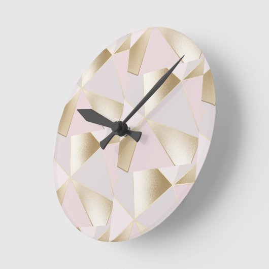  roze goud geometrisch ronde klok (Hoek)