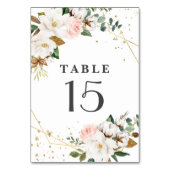 Roze Goud Geometrische en Witte Magnolia Flora Kaart (Voorkant)