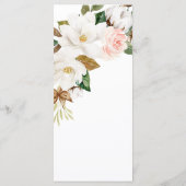 Roze Goud Geometrische en Witte Magnolia Flora Menu (Achterkant)