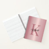 Roze Goud Gepersonaliseerd Monogram Notitieboek (Binnen)