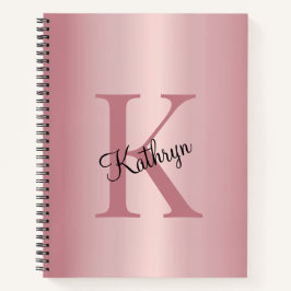 Roze Goud Gepersonaliseerd Monogram Notitieboek