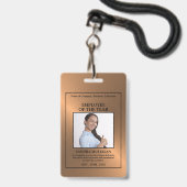 Roze Goud/Gepersonaliseerde Foto - Medewerker Awar Badge (Achterkant met lanyard)