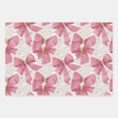 Roze Goud Geplaagd Bogen Kerst Inpakpapier Vel (Voorkant 3)