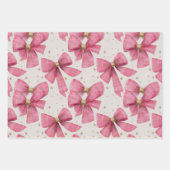 Roze Goud Geplaagd Bogen Kerst Inpakpapier Vel (Voorkant 2)