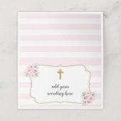 Roze & Goud Gestreepte Bloemen Modern Religieus Plaatskaartje (Buitenkant ongevouwen)