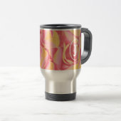 Roze Goud Girly Elegant Bloemmonogram Reisbeker (Voorkant rechts)