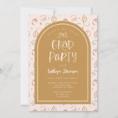 Roze Goud Girly Hand getrokken Confetti Afstudeerd Kaart (Voorkant)