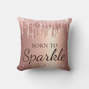 Roze Goud Glam Druppelende Glitters Geboren Om Te Kussen