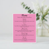 Roze-Goud Glam Feestmenu (Staand voorkant)