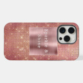 Roze Goud Glam Glitter iPhone Hoesje (Achterkant horizontaal)