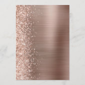 Roze Goud Glam Glitter Script Bruiloft Menu (Achterkant)